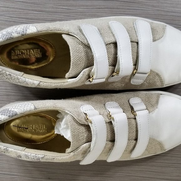 Michael Kors Craig Hook & Loop Strap Sneakers, Natural, Womens Size 9.5 M / 40.5 - Picture 8 of 10